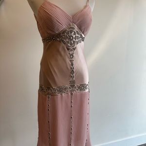 Sue Wong pink, vintage style, embellished, cocktail dress